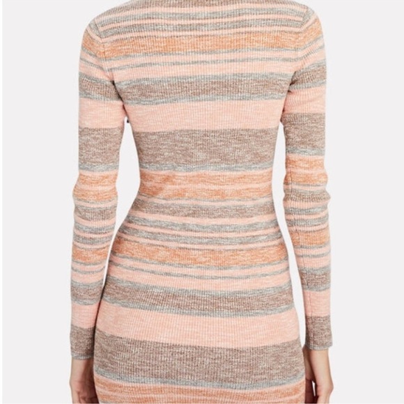 INTERMIX Sloan Striped Rib Knit Mini Dress Medium - Picture 3 of 8